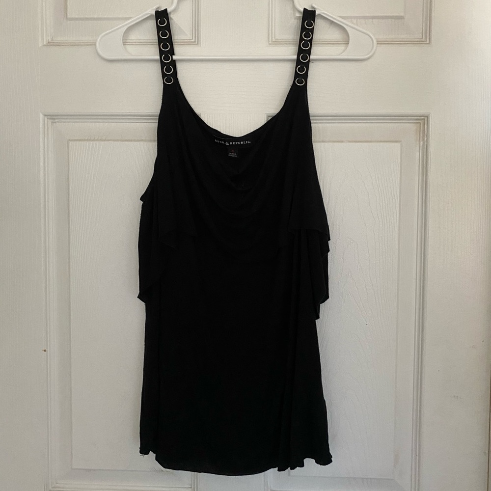 Rock & Republic black tank w/ metal detail size M